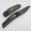 Reate Knives VK-TRON Darkwash Titanium Handles w/ Zirconium & Copper Accents w/ Darkwash M390