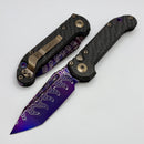 Microtech Marfione Select LUDT Gen III w/ Carbon Fiber Handle & Blued Baker Forge Coppermai Tanto & Purple Accents 1136-16MS3
