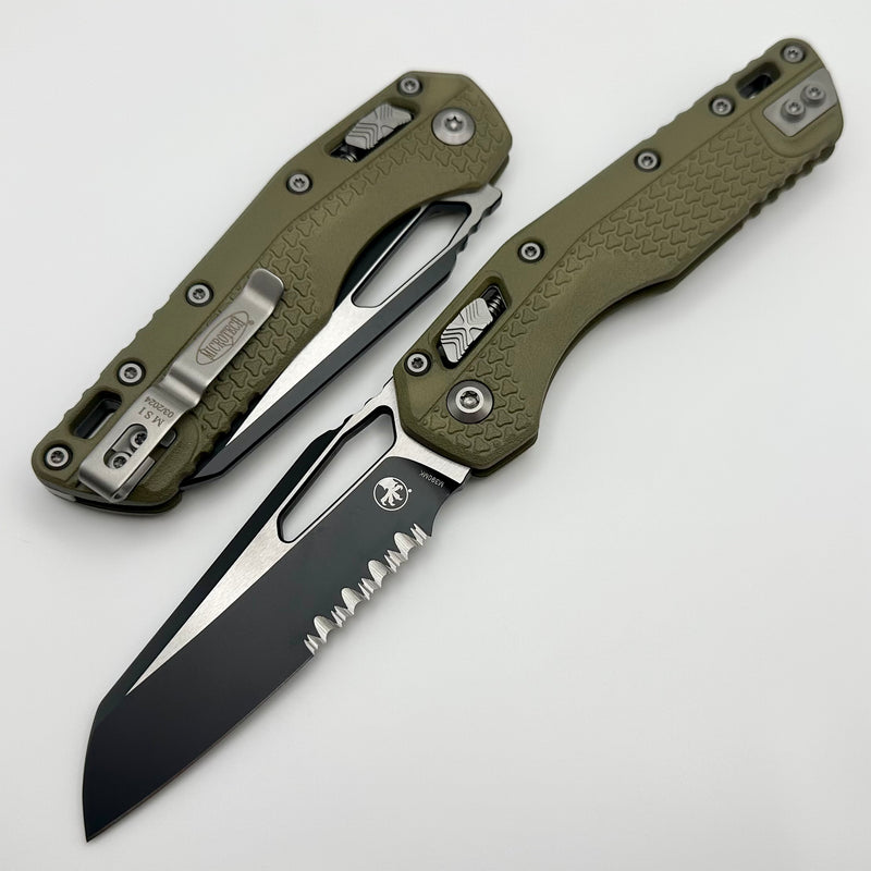 Microtech Knives MSI RAM LOK OD Green Polymer & Black Partial Serrated M390MK 210T-2PMOD