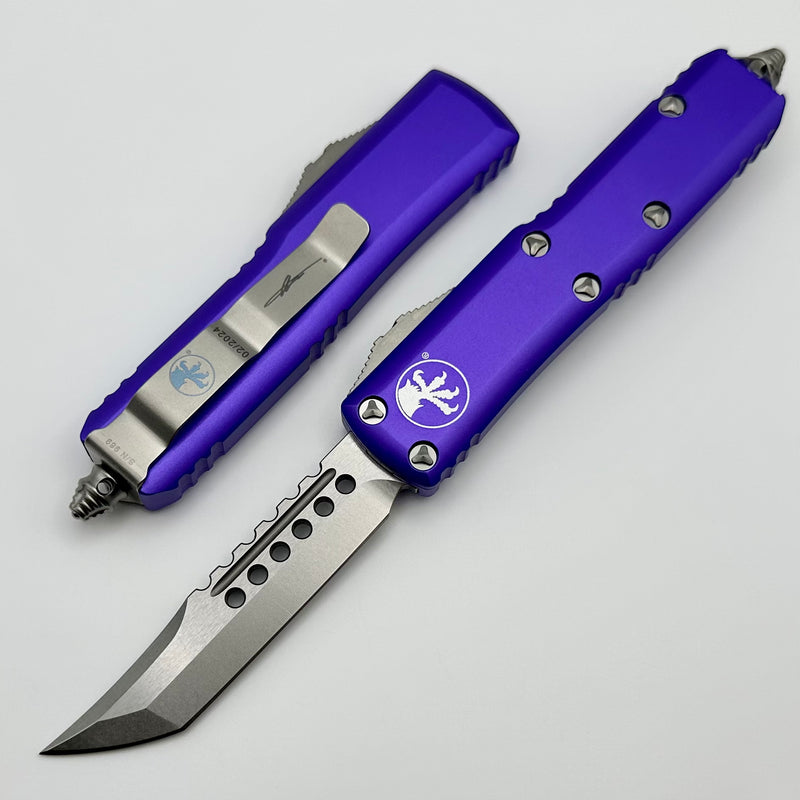 Microtech UTX-85 Hellhound Stonewash & Purple 719-10PUS