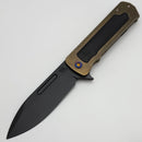Medford TFF-4 Bronze Ti Handles w/ Black G-10 Inlay & Flamed Clip/Hardware w/ DLC Drop Point S45VN