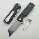 Chaves CHUB Flipper w/ Black Micarta & Utility Blade Stonewash - Blue Label