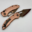 Microtech Marfione Select Borka Auto Stitch Copper Handles & Blued Baker Forge Damascus w/ DLC Hardware 169-16MS3
