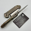Marfione Select Microtech LUDT Ram-Lok w/ Flamed Grooved Titanium Handles w/ Bronze Accents & Stonewash Tanto 1136RLG-10MS3