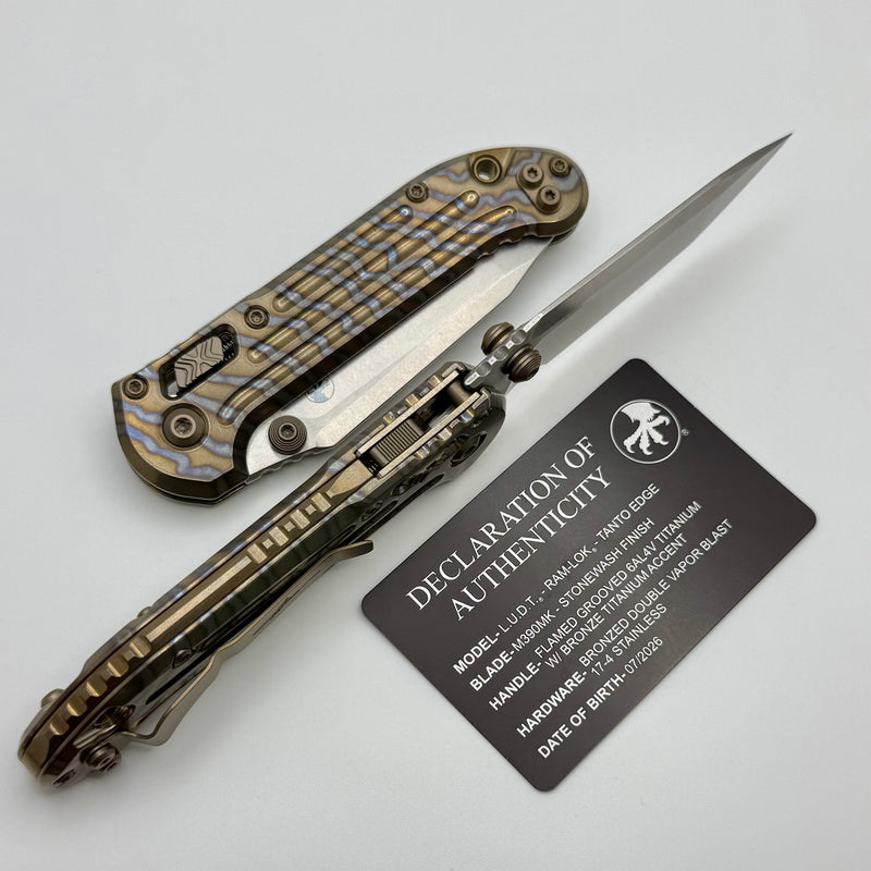 ティート　ラグモチョップ Marfione Select Microtech LUDT Ram-Lok w/ Flamed Grooved Titanium Hand