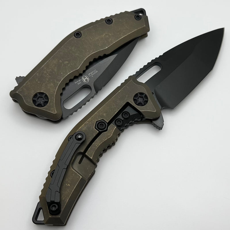 Heretic Knives Medusa Manual Antique Bronze Titanium & DLC MagnaCut H009-6A-TIBRZ