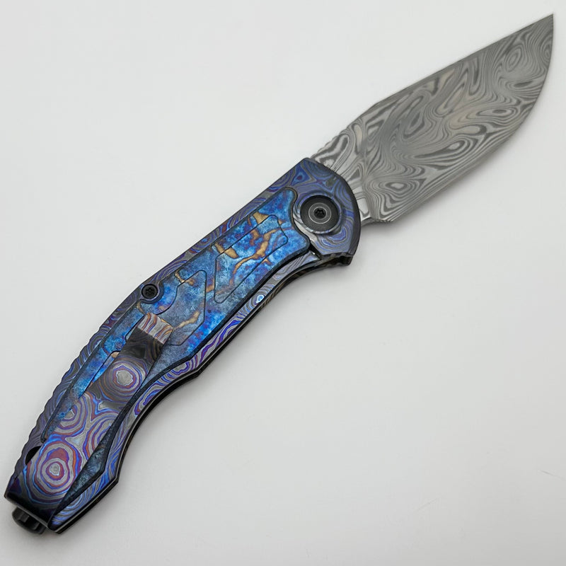 Custom Knife Factory Veksha HD ZircuTi & Crystal Ti Handles w/ Damasteel