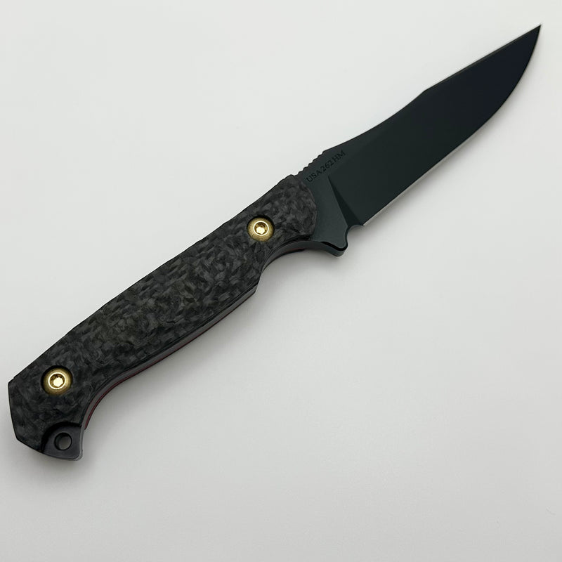 Toor Knives Krypteia S Carbon Fiber w/ Red G-10 & Black M4 Fixed Blade