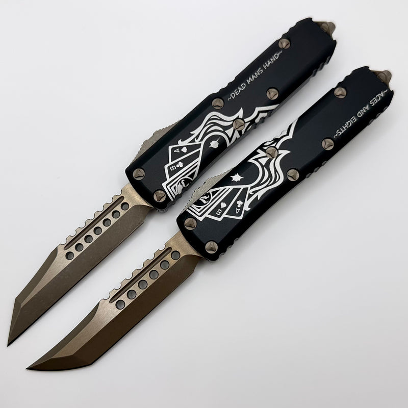 Microtech UTX-85 S/N 002 Dead Man's Hand Hellhound & Warhound Set Signature Series Bronze Apocalyptic Standard 719-13SETDMS