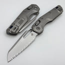 Microtech Marfione Select MSI RAM LOK Titanium Handles w/ Double Vapor Blast & Blue Accents & Full Serrated Stonewash M390MK 210-12MS2