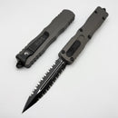 Microtech Dirac Delta Natural Clear w/ Double Full Serrated Black D/E 227-D3NC
