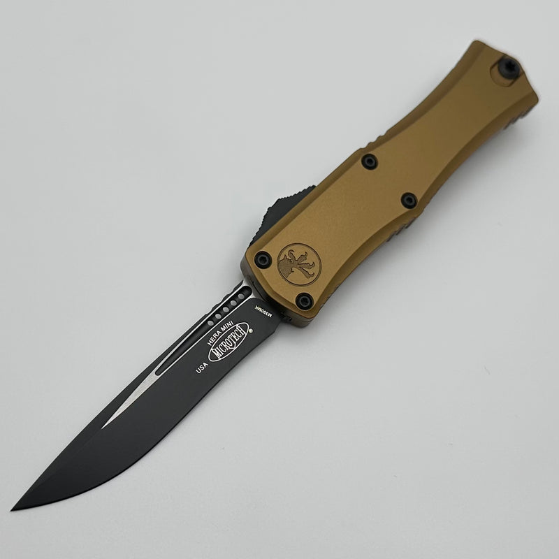 Microtech Knives Mini Hera Black Recurve M390MK w/ Tan Handle 1705M-1TA