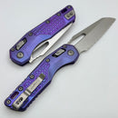 Microtech Marfione Select MSI RAM LOK Purple Haze Frag Titanium Handles w/ Double Vapor Blast & Purple Accents & Full Serrated Stonewash M390MK 210-12FRMS5