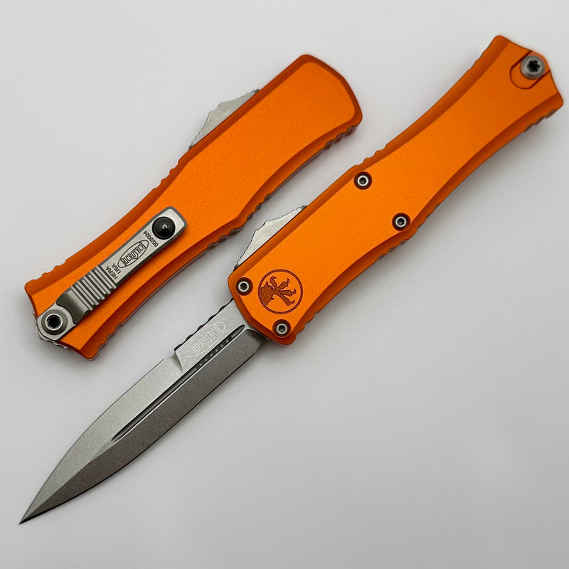 Microtech Knives Mini Hera Stonewash Bayonet M390MK & Orange 1701M-10OR