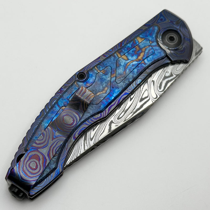 Custom Knife Factory Veksha HD ZircuTi & Crystal Ti Handles w/ Damasteel