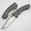 Microtech Amphibian RAM LOK Stonewash Natural Clear Fluted Aluminum & M390MK 137RL-10FLNC