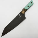 Microtech Chef's Knife Caribbean Blue G-10/Ti Handle w/ DLC M390MK Signature Series 3000B-1DLCCAS