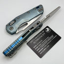 Microtech Marfione Select MSI RAM LOK Ice Blue Titanium Handles w/ Purple Accents & Stonewash M390MK 210-10MS6