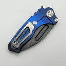 Medford Micro Praetorian T w/ DLC S45 Drop Point & Blue/Flamed Finish Handles Pattern