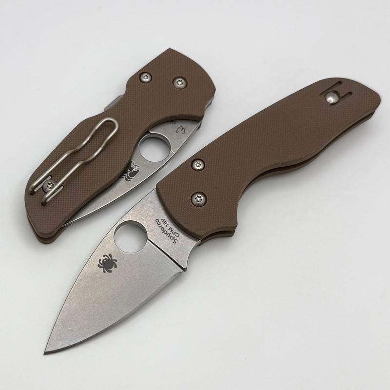 Spyderco Lil' Native Brown G-10 Handles & CPM 15V Sprint Run C230GPBN15V