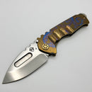 Medford Praetorian Genesis T S45 Tumbled Drop Point & Bronze Deep Engraved Laurel Leaf Filigree Handles w/ Bronze Hardware/Clip