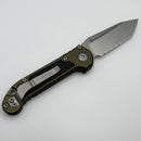 Microtech Knives LUDT Gen III Stonewash Tanto Full Serrated w/ OD Green Handle 1136-12OD
