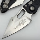 Microtech Borka Stitch Single Edge Satin Standard w/ Black Handle 169-4