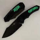 Heretic Knives Pariah Auto w/ Tritium Inlaid Button & GITD Carbon Fiber Inlays w/ DLC MagnaCut H048-6A-GLO/CF