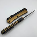 Microtech Glykon Tan w/ Black Tanto Part Serrated M390MK 185-2TA