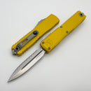 Microtech Ultratech Gen IV D/E Stonewash Full Serrated w/ Yellow Handle 11224-12YW