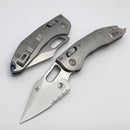 Microtech Marfione Select Manual Stitch RAM LOK Titanium Handles & Part Serrated Stonewash M390MK w/ Double Vapor Blast & Blue Accents 169RL-11MS2