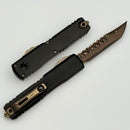 Microtech Marfione Select Ultratech ZBP Hellhound Baker Forge CopperMai w/ Hefted Black Handle & Bronze Accents 1119-16MS1