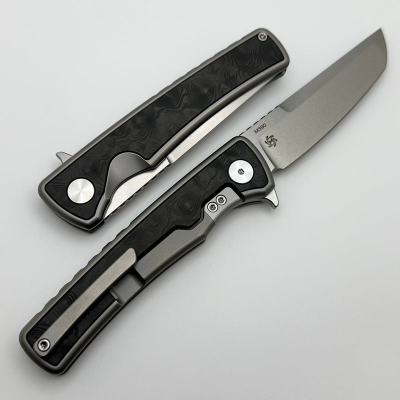 Mechforce Kilby Shard Titanium Integral Handle w/ Black Dunes Fat Carbon Inlays & Stonewash M390