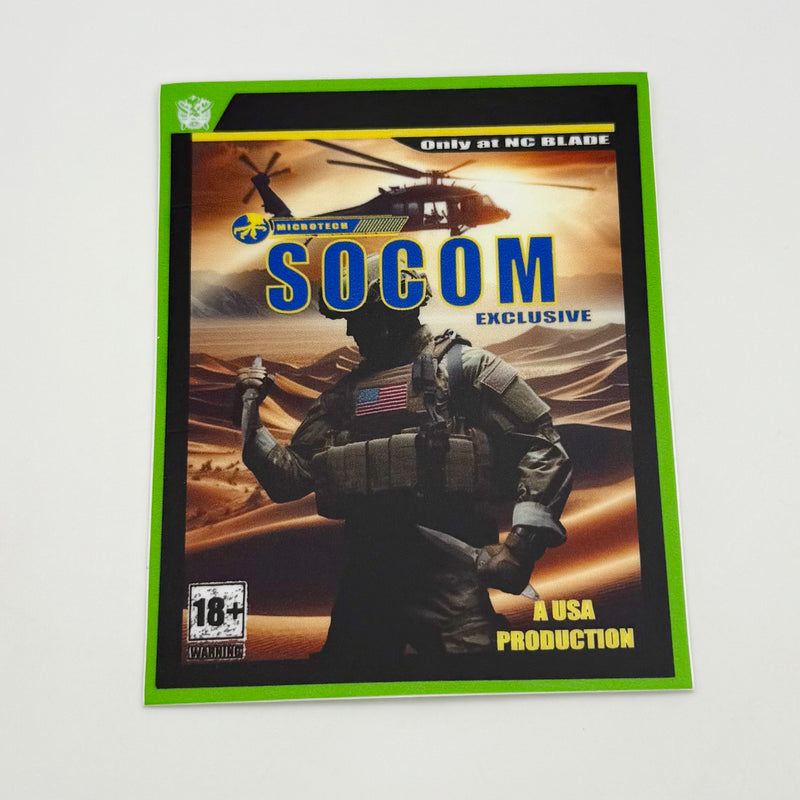 Microtech Socom Elite M/A DLC Spike Grind w/ Glow Fat Carbon Inlays Signature Series NCB Exclusive 160-1DLCTCFGLISS