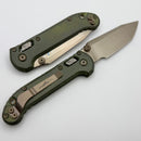 Marfione Select Microtech LUDT Ram-Lok w/ Antique Green Slab Side Titanium Handles w/ Bronze Accents & Bronze Tanto 1136RLS-13MS1