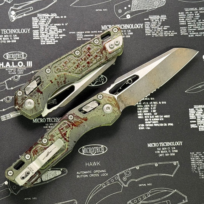 Microtech Knives MSI RAM LOK Outbreak Frag Aluminum & Part Serrated M390MK 210-2FROBS