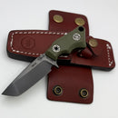Medford 1881 Knife Works Micro Tanto w/ OD Green G-10 & DLC 1095 CV Fixed Blade