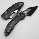 Microtech Knives Manual Stitch RAM LOK Fluted Distressed Black Apocalyptic Standard Aluminum Handles & M390MK 169RL-1FLDBK