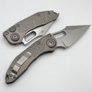 Microtech Borka Stitch Auto w/ Natural Clear Handles & Full Serrated Stonewash 169-12NC