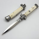 Frank B Italian Stiletto 9" w/ Dagger Single Edge Blade & Bone Handles