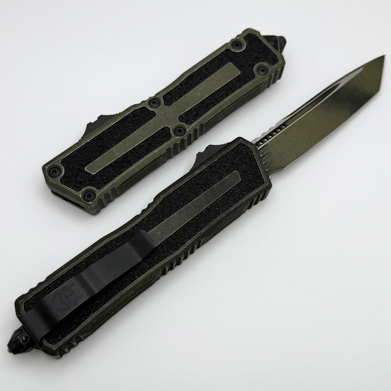 Microtech Scarab 2 Gen 3 Weathered Grenade Green Spine Fluted Tanto 1279-1WGG