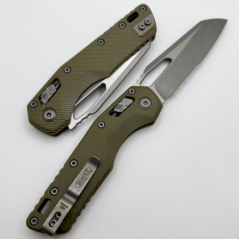 Microtech Knives MSI RAM LOK OD Green Fluted G-10 & Partial Serrated Apocalyptic M390MK 210-11APFLGTOD