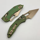 Microtech Marfione Select Manual Stitch RAM LOK Antique Green Frag Titanium Handles & Bronze Full Serrated M390MK 169RL-15FRMS1