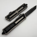 Microtech Scarab 2 Gen 3 Tanto Full Serrated Tactical Spine Fluted w/ Natural Clear Handle 1279-3NC