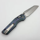 Microtech Marfione Select MSI RAM LOK Mini Nebula Green Titanium Handles w/ Purple Accents & Stonewash M390MK 210M-10MS18