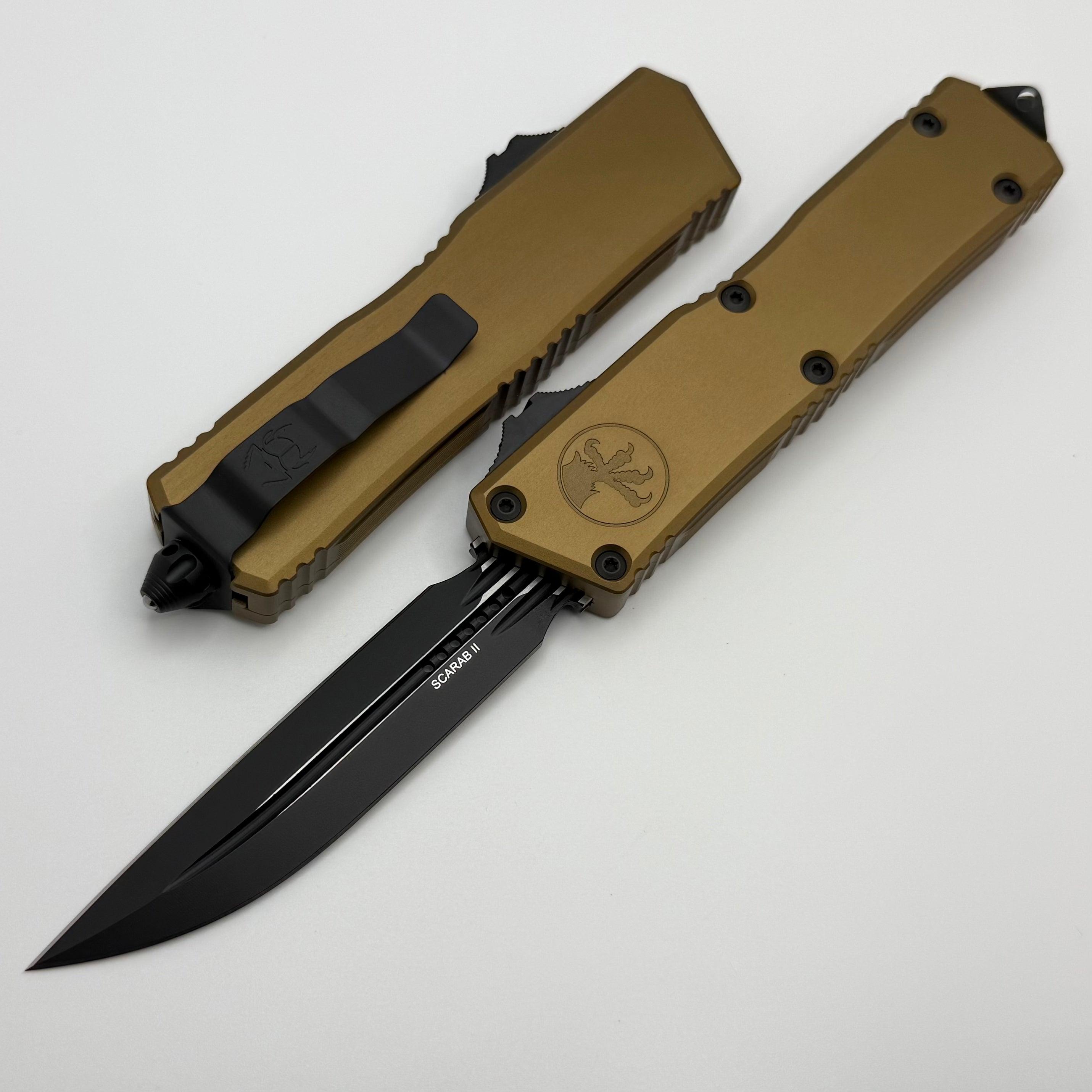 Microtech Scarab 2 Gen 3 Executive w/ Tan Handle & D/E-S Tactical M390