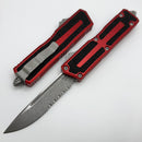 Microtech Scarab 2 Gen 3 S/E Apocalyptic Partial Serrated w/ Fluted Spine & Red Handle 1278-11APRD