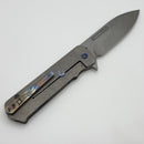 Medford TFF-4 Old School Tumbled S45VN Drop Point w/ OD Green G-10 Inlay & Flamed Clip/Hardware