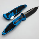 Microtech Socom Elite Auto Blue Handles w/ S/E Black Partial Serrated 160A-2BL