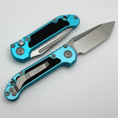 Microtech Knives LUDT Gen III Stonewash Tanto w/ Turquoise Handle 1136-10TQ